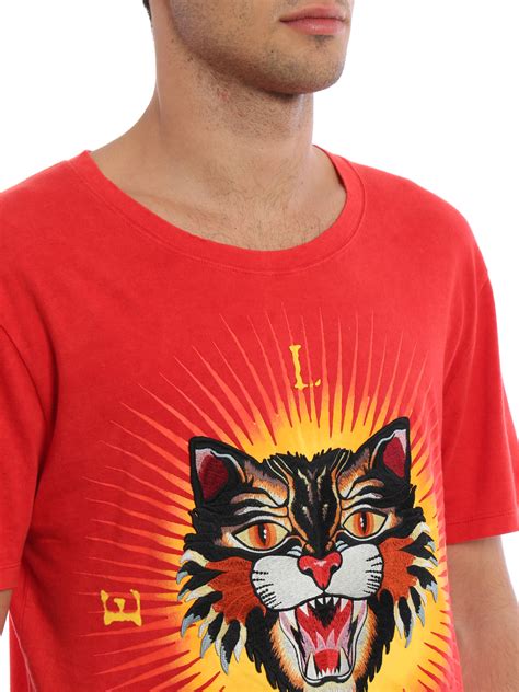 gucci print cotton t shirt replica|angry cat t shirt gucci.